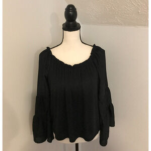 Anthropologie Gloria Off-The-Shoulder Black Top - Size Small